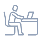 animated Employee Working at desk icon